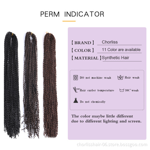 Hot Selling High Quality Colorful  Kinky Curly Crochet Braids Synthetic Hair Extensions Hair Micro Box Braids for Russian Women